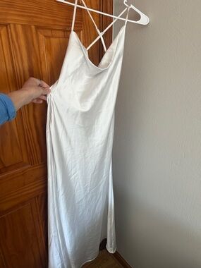 White silky dress